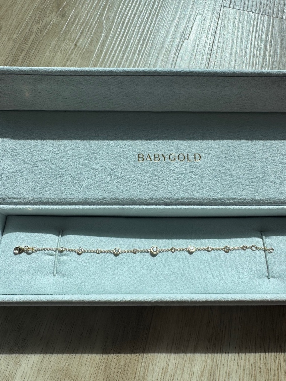BABYGOLD Endless Diamond Strand Bracelet 14K Gold 0.75 CTW